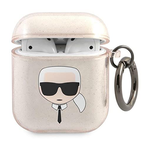 Karl Lagerfeld KLA2UKHGD Case for AirPods Gold Glitter Karl's Head