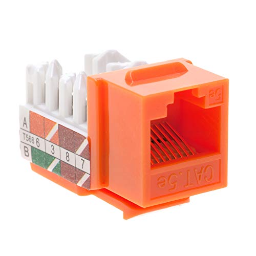 Cat5e-Ethernet-RJ-45-Keystone-Jack-Cat5-Punch-Down-Network-Orange-Choose-a-Pack-of-5102030-20