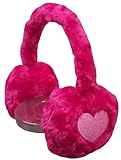 N'Ice Caps Girls Soft Velboa Faux Fur Ear Muffs with Heart Embroidery