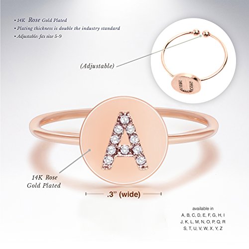 2 PAVOI+Plated+Initial+Stackable+Fashion