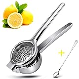Lemon Squeezer Stainless Steel, Manual Lime Citrus Press Squeezer, XMX Metal Hand Kitchen Juicer with long hand spoon