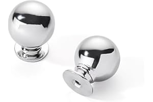 CABDM 10 Pack 1 Inch Vintage Ball Polished Chrome Cabinet Knobs Kitchen Cabinet Hardware Drawer Knobs Pulls for Drawers.