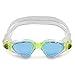 Aqua Sphere Kayenne Junior Swim Goggles with Blue Lens (Clear/Lime). Swimming Goggles for Kids.