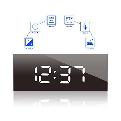 GLOUE Led Digital Alarm Clock Alarm Clocks Bedside Temperature