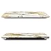 iDOO Soft Touch Hard Plastic Matte Case for MacBook Air 13 inch Model A1369 and A1466 - White & Gold Marble
