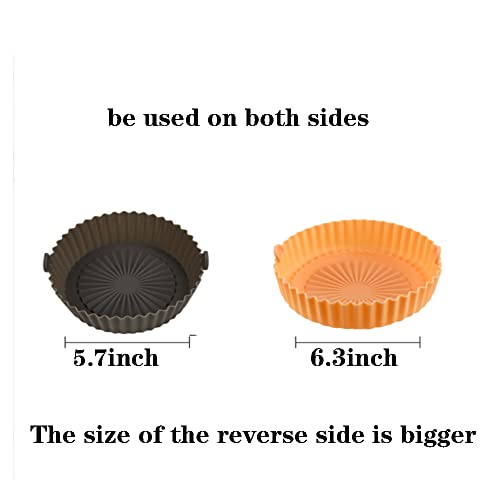 VNICE 3PCS Air Fryer Silicone Pot Replacement of Parchment Paper Liners - Non-stick Reusable Air Fryer Liners with 100pc Disposable Gloves for Baking Roasting Microwave Frying Pan (6.3\