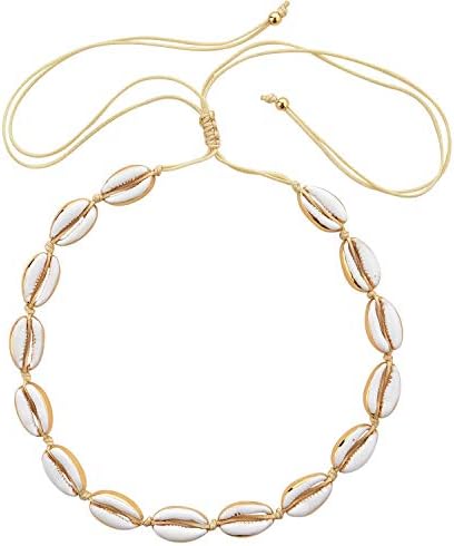 Choker Cowrie Shell Necklace Sea Beach Collar Boho Hawaii Adjustable Handmade Woven Summer Jewelry for Girls Ladies