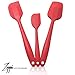 MaxDare Silicone Spatulas and Spoon Set, One-Piece Design Heat Resistant Dishwasher Safe Kitchen Utensil for Baking Cooking Stirring, Non Stick BPA-Free Food Grade Rubber, Set of 6, Red
