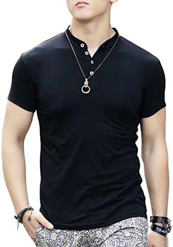 BesWlz Men Short Sleeve Polo Shirts Fashion Causal Slim Fit Solid Color Coton Polo Shirts for MenShort Sleeve-blackAsian XL=US M