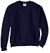 Jerzees Youth Fleece Crew Sweatshirt, J Navy, Small