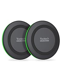 Yootech [2 unidades] Cargador inalámbrico con certificación Qi 7,5 W Carga inalámbrica compatible con iPhone Xs MAX XR XS X 8 8 Plus, 10 W para Galaxy Note 9 S9 S9 Plus, 5 W todos los teléfonos con Qi activado (sin adaptador CA)