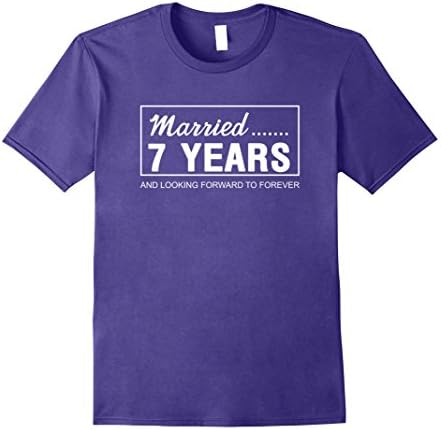 Mens 7th Wedding Anniversary Gifts for Him Her Couples T-Shirt 3XL Purple