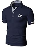 Doublju Mens Polo T-shirts with Short Sleeve NAVY (US-S), Online Clothing Store