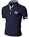 Doublju Mens Casual Short Sleeve Point Polo T-shirt