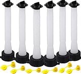 ORANDESIGNE 6 Set Gas Can Spout Replacement Kit Old Style Pour Spout Nozzle Part with Gaskets Collars Stopper Caps Vent Cap for Blitz Gott Rubbermaid Plastic Kerosene Diesel Can Jug