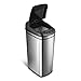 NINESTARS DZT-42-1 Automatic Touchless Infrared Motion Sensor Trash Can, 11 Gal 42L., Stainless Steel Base (Rectangular, Black Lid)