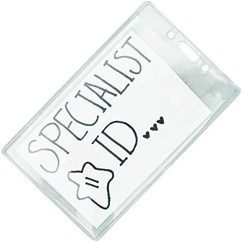 Bulk 100 Pack - Premium Heavy Duty 3 1/4 X 5 Extra Large ID Badge Holder - Clear Vinyl 3x5 Vertical Card Sleeve for Name Badges, Sporting Events and Trade Shows by Specialist ID