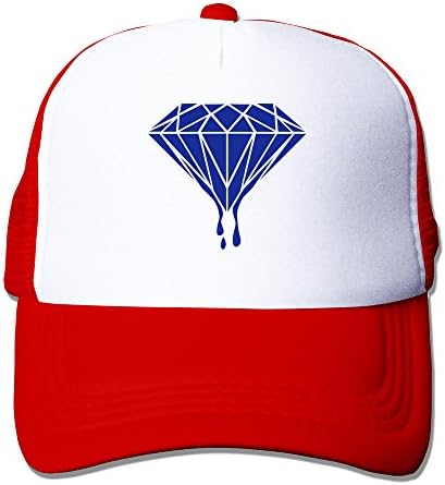 Greenday Jewel Blue Diamond Baseball Adjustable Flexfit Hat Cap Mesh Red