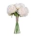 Lvydec Vintage Peony Artificial Flowers - 2 Pack Silk Peony Bouquet with 10 Flower Heads For Wedding Home Decoration (Cream White)