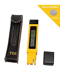 TDS Medidor Digital de Calidad del Agua Tester Bolígrafo, Medida EC y Temperatura, 0 9990 ppm, 3 en 1 Stick Ideal para Piscina, Hidropónico, Acuario, Agua Potable, con Estuche de Transporte + 2 Baterías Libres