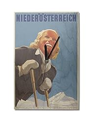 Home: Niederosterreich Vintage Poster (artist: Schmid, August) Austria c. 1950 (10x15 Wood Wall Clock, Decor Ready to Hang) - Lantern Press