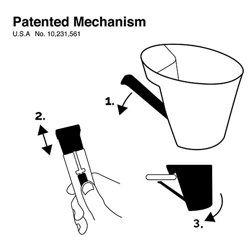 Space saver Ice Bucket, Patented mechanism, Designed in France, Adjustable for table top thickness up to 2 inches, Matte Black, Simple Design, Space saving mechanism, Passed 11 Lbs Safety Test - Thumbnail 3