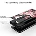 TIANLI Samsung Galaxy S9 Plus Case Dual Layer Beautiful Flowers Women/Girls Shockproof Protection Slim Smooth Protective Floral Cover - Black