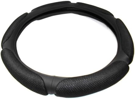 Generic Black 3d Sandwich Car Steering Wheel Cover 38cm Diameter