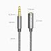 Kinps Audio Auxiliary Stereo Extension Audio Cable 3.5mm Stereo Jack Male to Female, Stereo Jack Cord for Phones, Headphones, Speakers, Tablets, PCs, MP3 Players and More (10ft/3m, Nylon-Black)