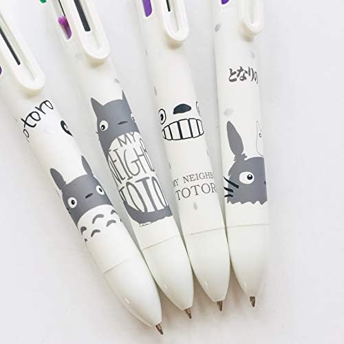 Iaywayii 1pcs Kawaii Totoro 6 in 1 Colorful Ball Ballpoint Pen School Student Stationery Writing Drawing Pen