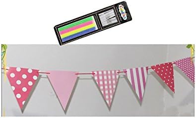 ADELEWAYS Party Decoration Supplies Flags Banner 2 Meters Long + Free 12 pcs Long Cake Candles