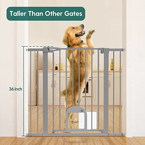 Babelio 36" Tall Upgraded Baby Gate with Cat Door, 2943" Auto Close