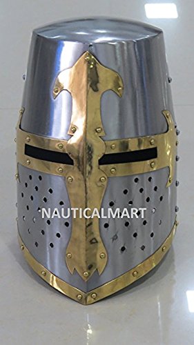 Nauticalmart medieval knight templar crusader helmet armor w/maso…