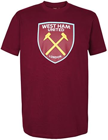 West Ham United Fc Official Soccer Gift Mens Crest T-Shirt Claret 3XL