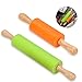 Alimat PluS Silicone Rolling Pin, Dough Roller for Pizza, Cookie with Wooden Handle and Surface, 2 Pack Rolling Pins for Baking (9+12 Inch)