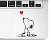 Snoopy Love Humor Red Heart Macbook Trackpad Decal Vinyl Sticker by Sticker and Decal Guru