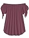 Just Quella Women's Off The Shoulder Short Sleeve Top Blouse 0321 (XL, Cameo Brown)