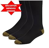 The Right Fit Men's Extra Long Cotton Ribbed Over-the-Calf Dress Socks, Black, 3 Pack, 10-13