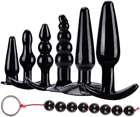 SGwen Beginner Anales Trainer Kits 7 Pcs/Set Silicone Comfortable Small Training Expander Black Insert Toys Stick