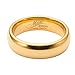 6mm Gold Plated Polished Tungsten Carbide Wedding Ring Classic Half Dome Band