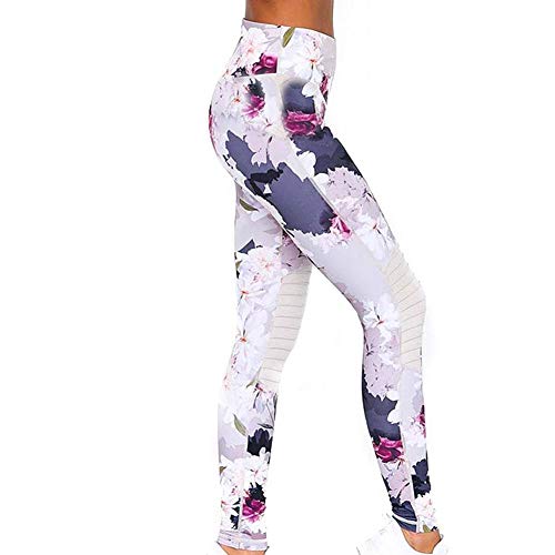 Bestmemories Women's Sportswear Flower Print Stitching Yoga Fitness Set Women's Sports Wear Exercise Clothing