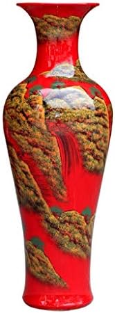 Vases COMO Ceramic Floor Large, Hand-painted Landscape Painting, Living Room Corridor Decoration Artwork, China Jingdezhen, Classical, Red