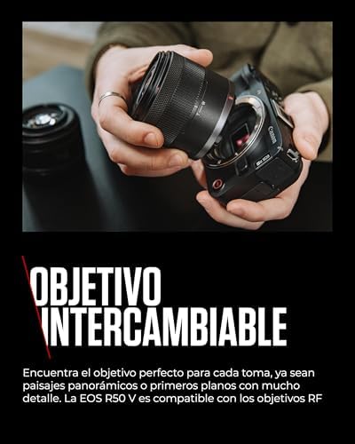 EOS R50 V + RF-S 14-30mm F4-6.3 IS STM PZ - Câmara Vlogging Compatível com Objetivas Canon RF | Vlogs Ideais & Viagens | Ligação Bluetooth