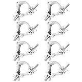 8 Pack 2 Inch Truss O Clamp Hooks Aluminum Alloy Lighting Mount for Stage Light Moving Head Light Par Light Spotlight Fits 48-51mm OD Tubing/Pipe, Heavy Duty Load 220lbs
