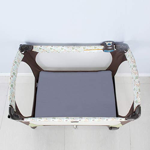 Pack and Play Sheets Fitted, 2 Pack Portable Playard Mini Crib Sheets