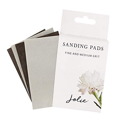 Jolie Sanding Pads - 4 Sponges per Pack - Fine and Medium Grit Assortment - Washable and Reusable - 4 Pieces
