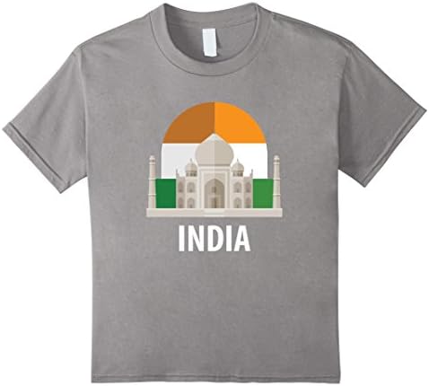 Kids I Love India Flag - New Delhi Tourist T shirt 12 Slate