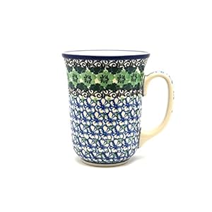 Polish Pottery Bistro Mug – 16 Oz – Kiwi – Ceramika Artystyczna