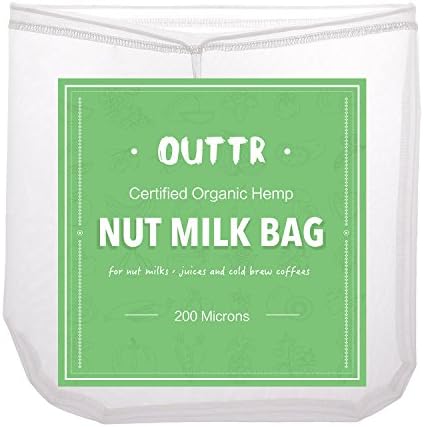 Nut Milk Bag - Reusable Almond Milk Bag &amp; All Purpose Cheesecloth Strainer - 200 Micron 12"X12" Fine Mesh Nylon Cheesecloth &amp; Cold Brew Coffee Filter (1)