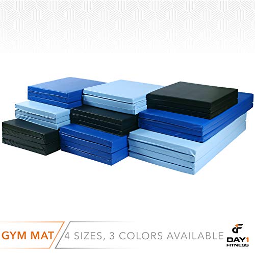 Day 1 Fitness Folding Gymnastics Gym Mat, Royal Blue, 4'x10'